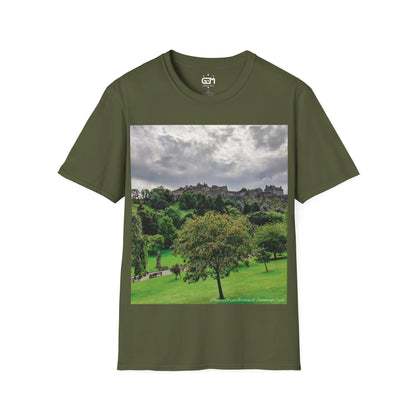 Princes Street Gardens & Edinburgh Castle Photo Softstyle T-Shirt, Unisex Tee, Various Colours