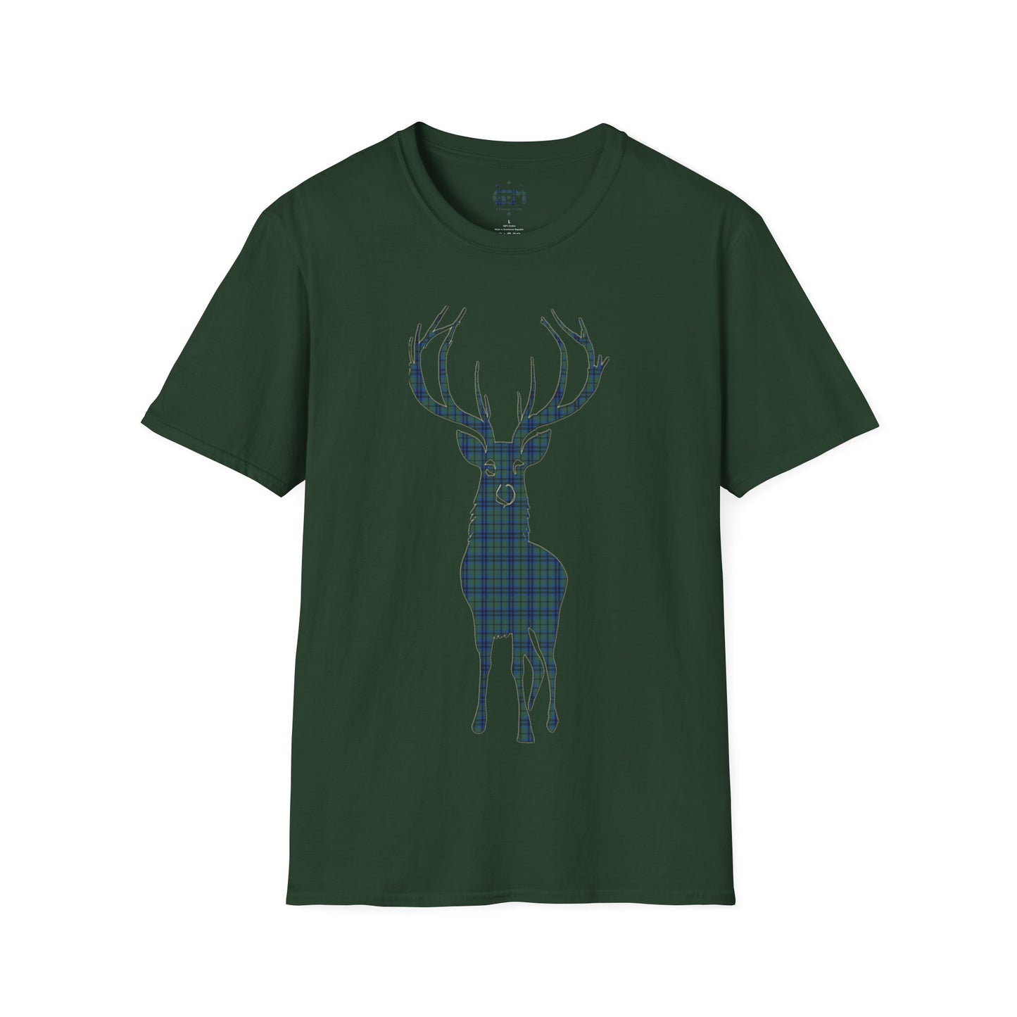 Tartan Stag Softstyle T-Shirt - Keith Tartan, Unisex Tee, Scottish Scenery, Various Colours