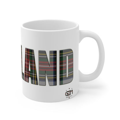 Scotland Tartan Mug - Stewart Dress, Coffee Cup, Tea Cup, Scotland, White