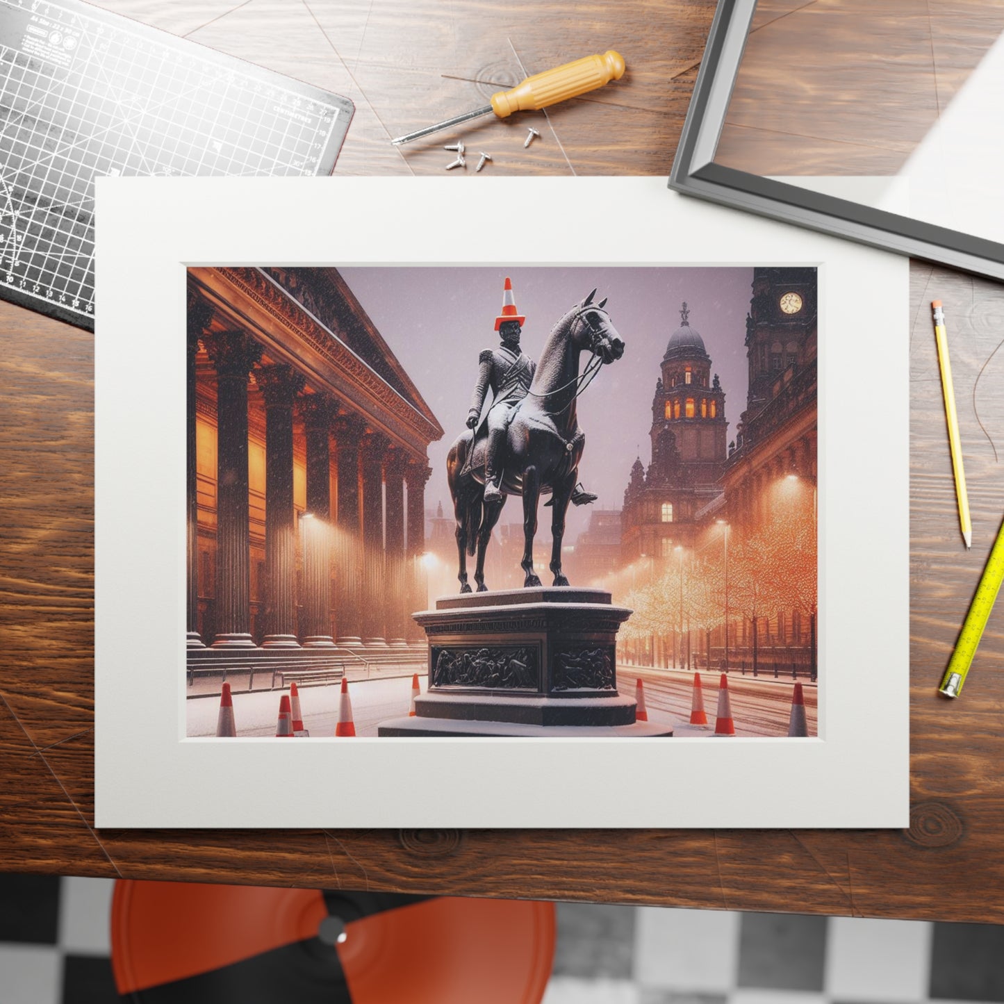 Glasgow's Duke Fine Art Print, Scotland Art, Paper Frame, Various Sizes, Horizontal