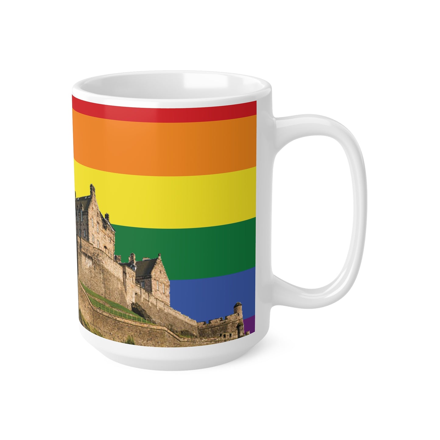 Edinburgh Castle Pride Progress Sky Photo Mug, White