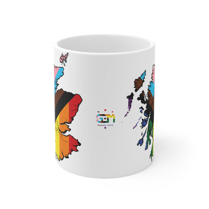 Scotland Map Pride Progress Mug, White