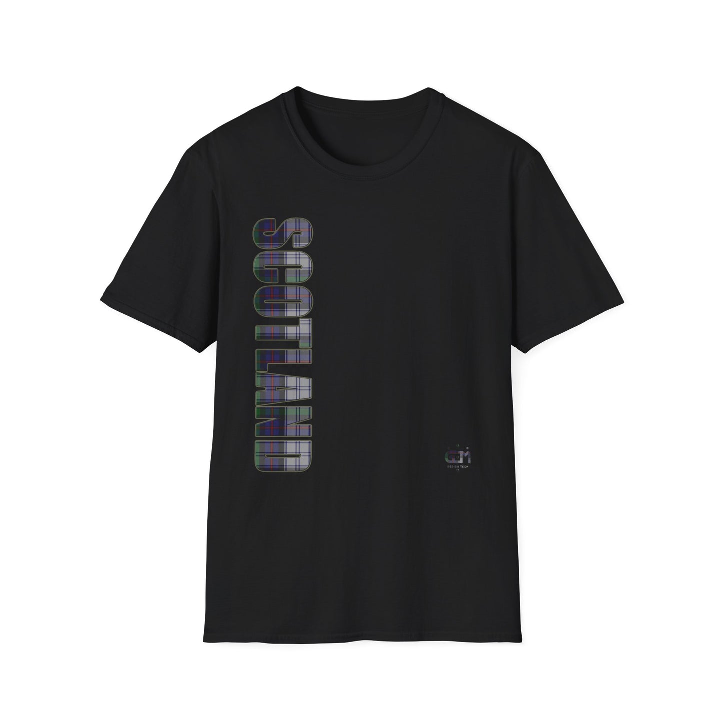 Tartan Scotland Lettering Softstyle Unisex T-Shirt, Argyle Dress Tartan Tee