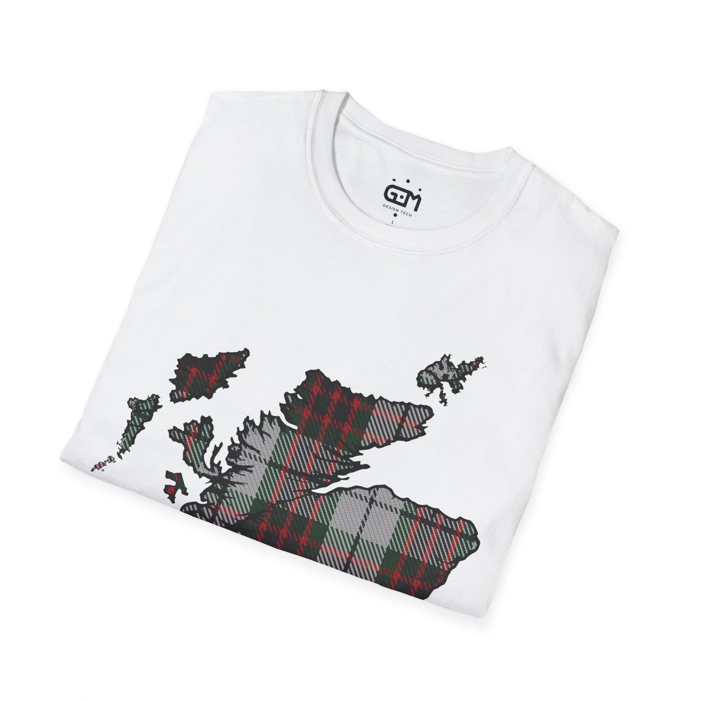 Scotland Tartan Map Softstyle Unisex T-Shirt, Fraser Dress Tartan, Various Colours