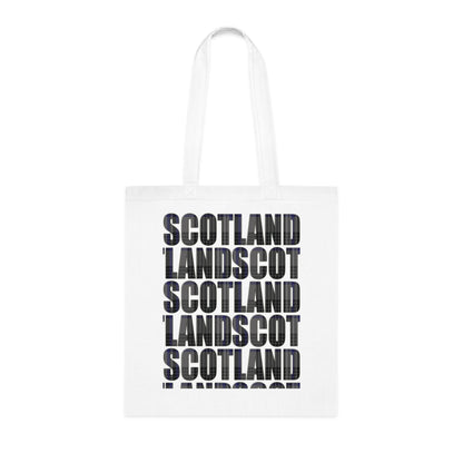 Reversible Scotland Tartan Map Cotton Tote Bag - Hood Tartan