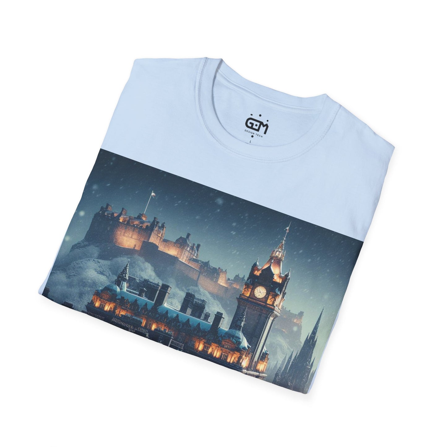 Edinburgh in Winter Softstyle T-Shirt, Unisex Tee, Scotland Shirt, Scottish Landmark, Nature, Scenery, Various Colours