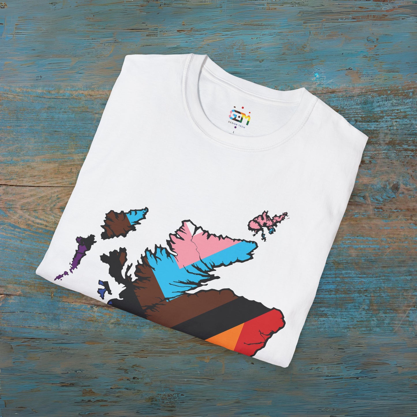 Pride Progress Scotland Map Unisex T-Shirt, Various Colours