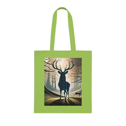 Reversible Scotland Tartan Stag Cotton Tote Bag - Miller Tartan