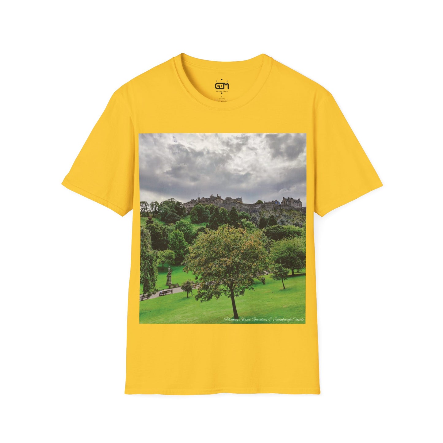 Princes Street Gardens & Edinburgh Castle Photo Softstyle T-Shirt, Unisex Tee, Various Colours