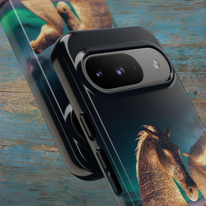 Kelpies Northern Lights Art Phone Case, Scotland, Google