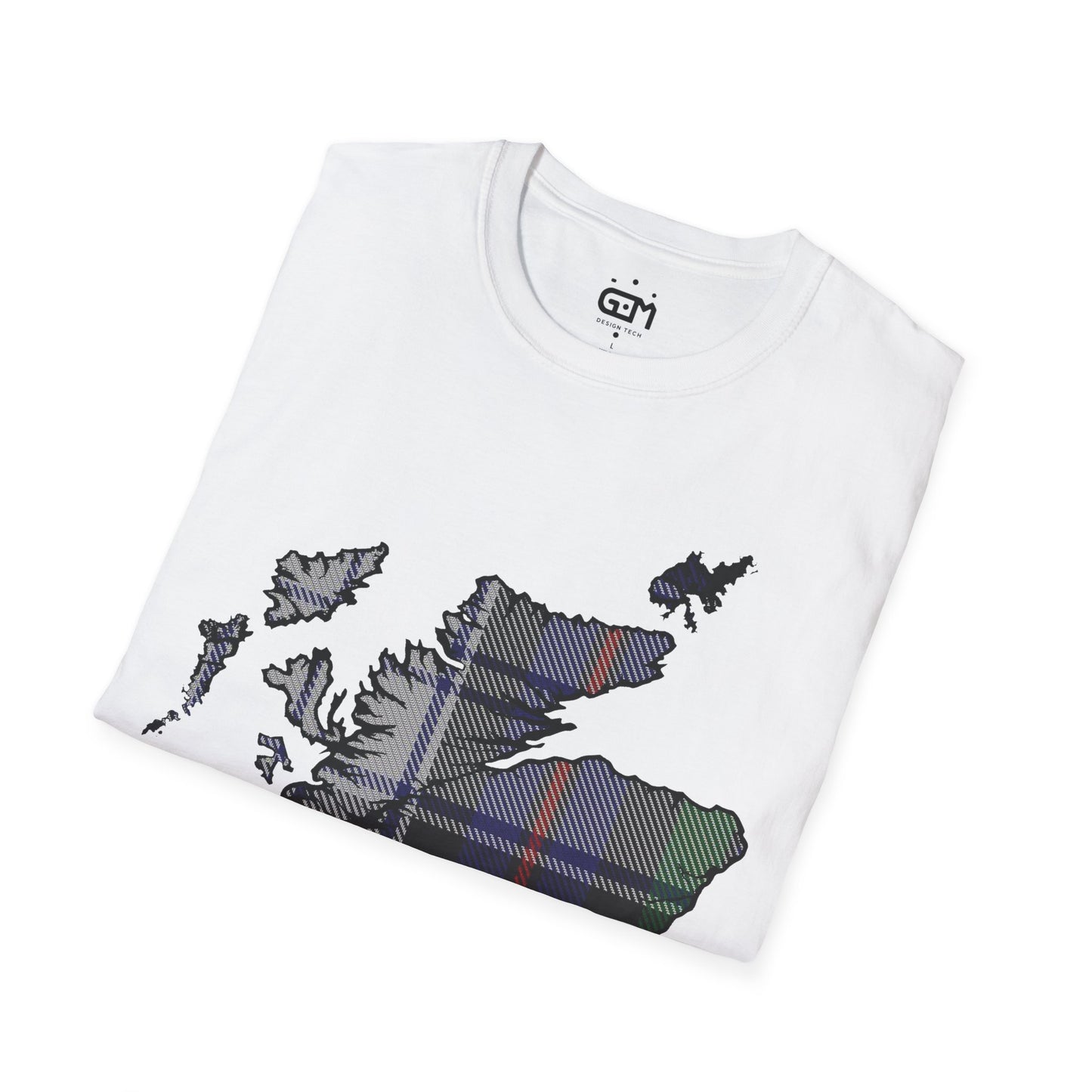 Scotland Tartan Map Softstyle Unisex T-Shirt, Argyle Dress Tartan, Various Colours