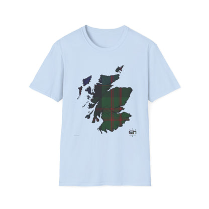 Tartan Scotland Map Softstyle Unisex T-Shirt - MacDonald Tartan Tee