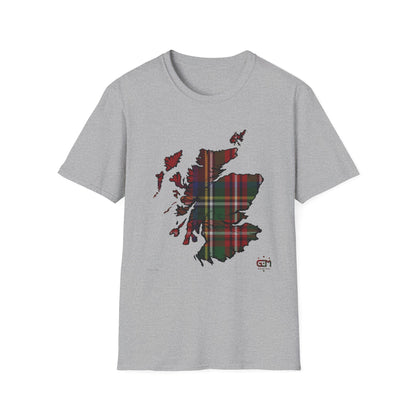 Tartan Ecosse Carte Softstyle T-Shirt Unisexe - Stewart Royal Tartan Tee 