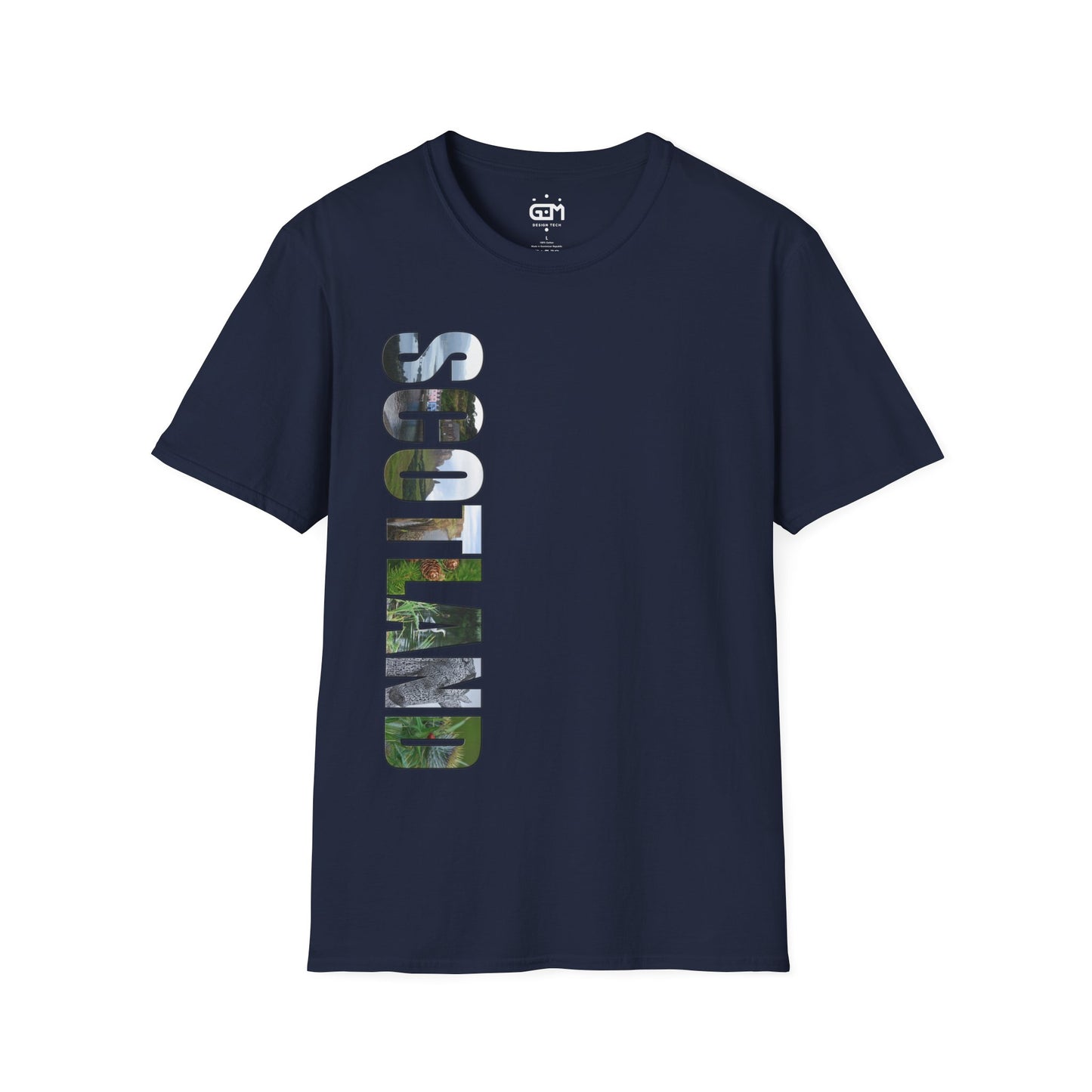 Scotland Photo Lettering Softstyle Unisex T-Shirt, Scottish Landmark Shirt