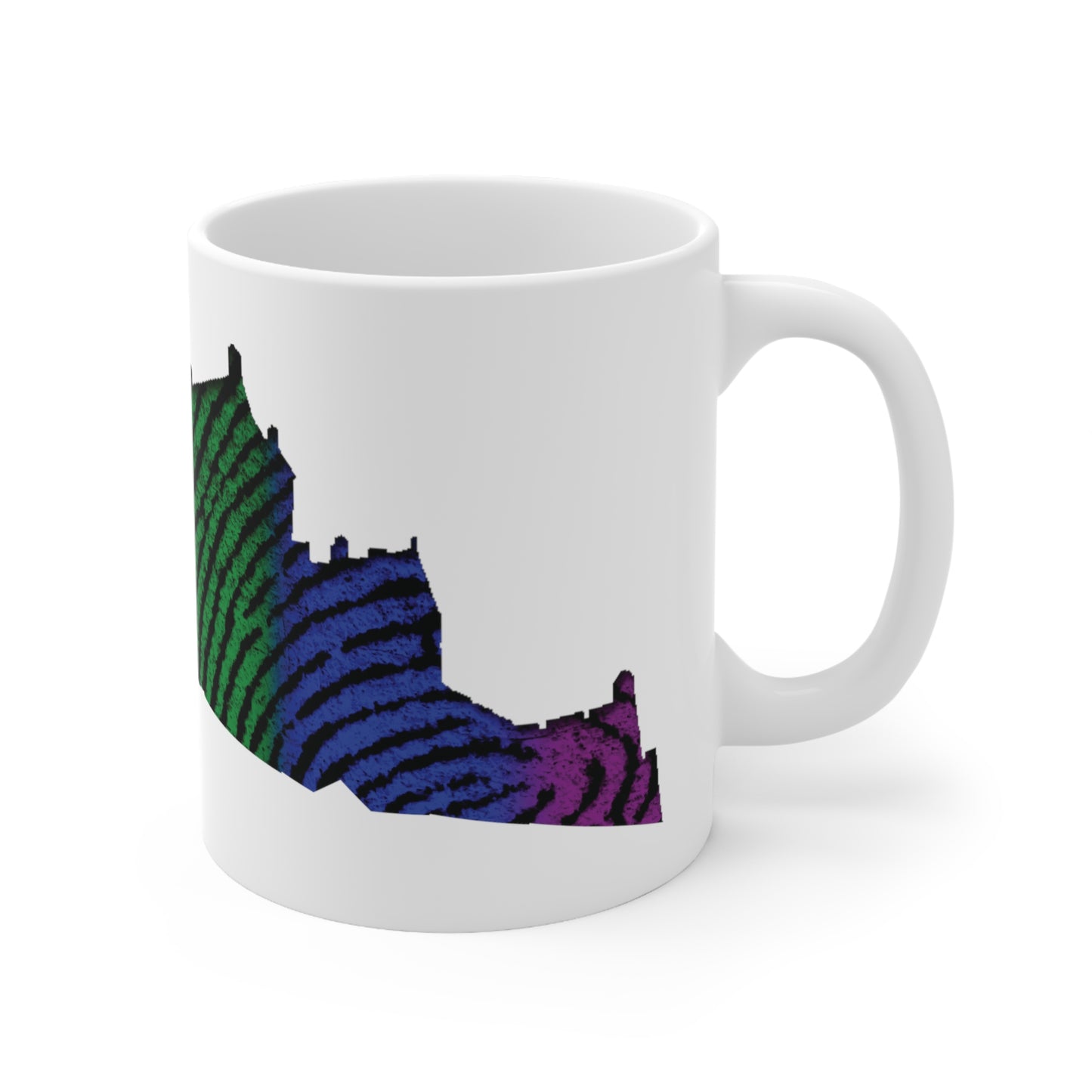 Edinburgh Castle Pride Fingerprint Art Mug, White