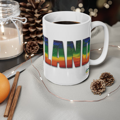 Scotland Lettering Pride Rain Mug, White