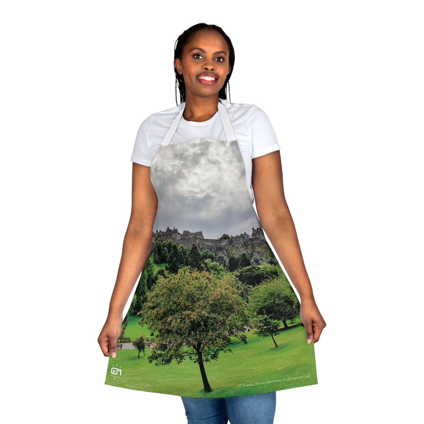 Princes Street Gardens & Edinburgh Castle Photo Apron, Scottish Cooking Apparel, Chef Accessory