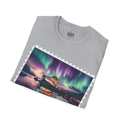 Postcard Eilean Donan Castle Art Softstyle T-Shirt, Unisex Tee, Scotland Shirt, Various Colours