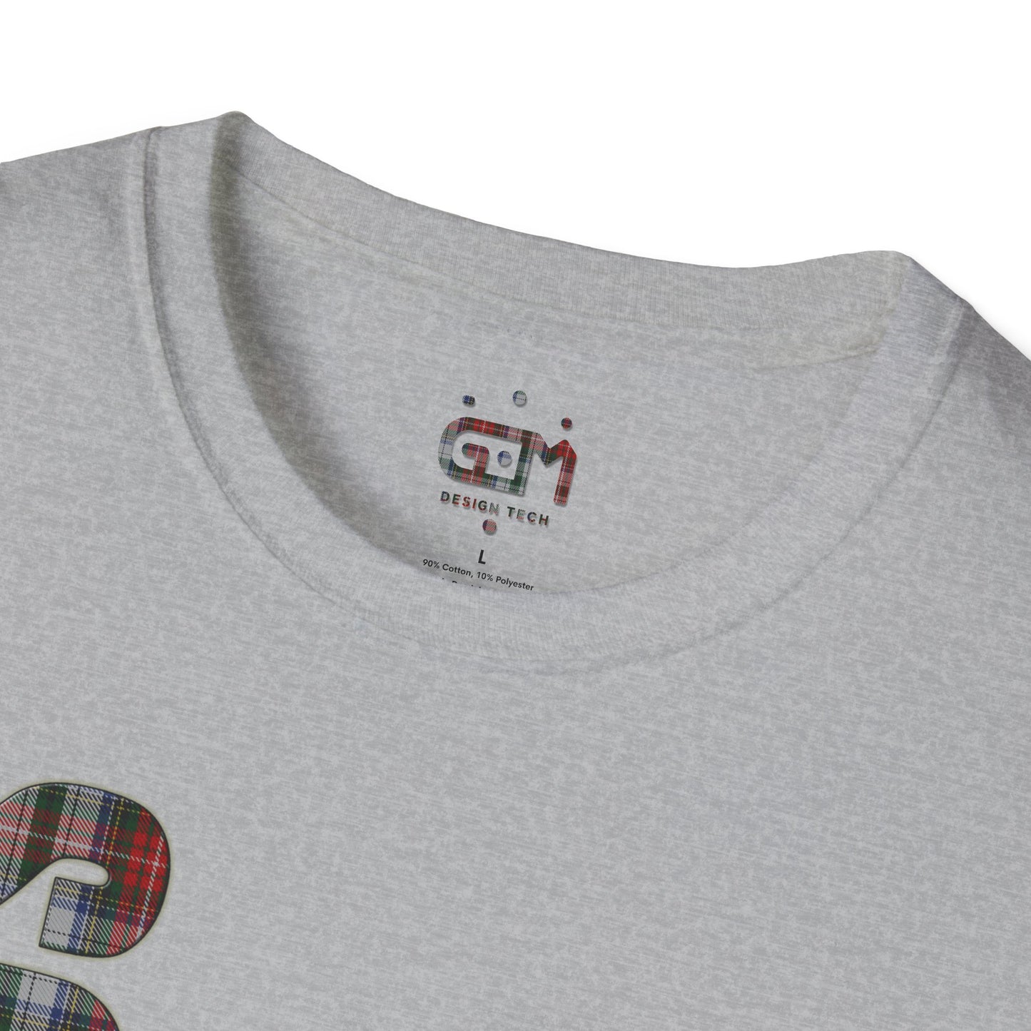 Scotland Lettering Tartan Softstyle Unisex T-Shirt, Stewart Tartan Tee