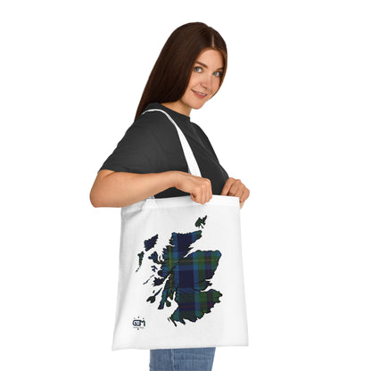 Reversible Scotland Tartan Map Cotton Tote Bag - Miller Tartan