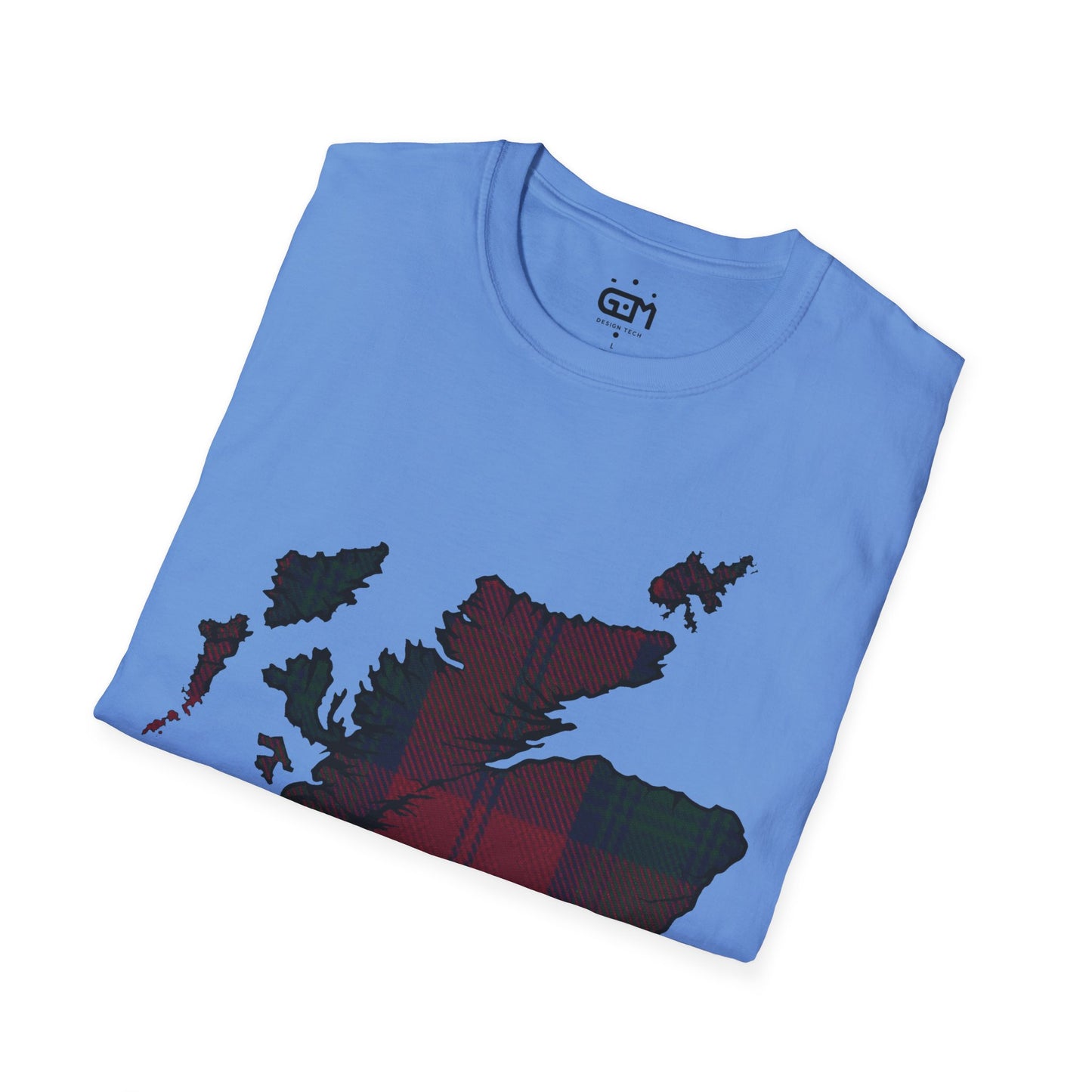 Scotland Tartan Map Softstyle Unisex T-Shirt, Lindsay Tartan, Various Colours