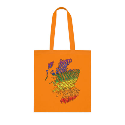 Scotland Pride Fingerprint Clan Map Cotton Tote Bag