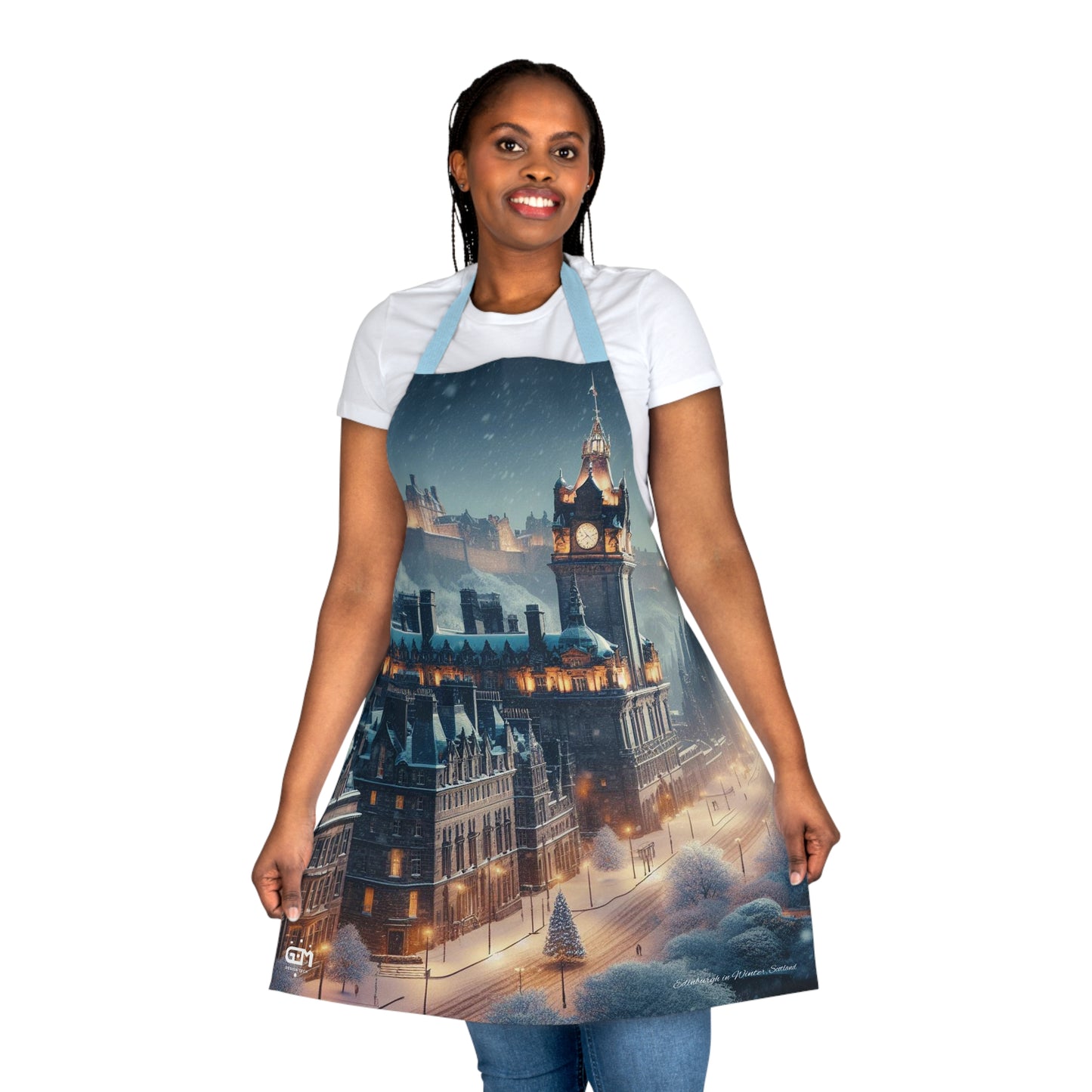 Edinburgh in Winter Apron, Scotland Apron, Scottish Art, Scotland Landmarks, Cooking Apparel, Chef Accessory, Edinburgh