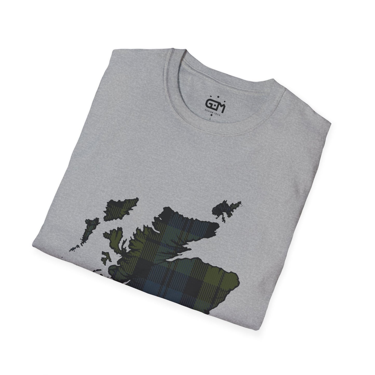 Scotland Tartan Map Softstyle Unisex T-Shirt - Campbell Tartan Tee