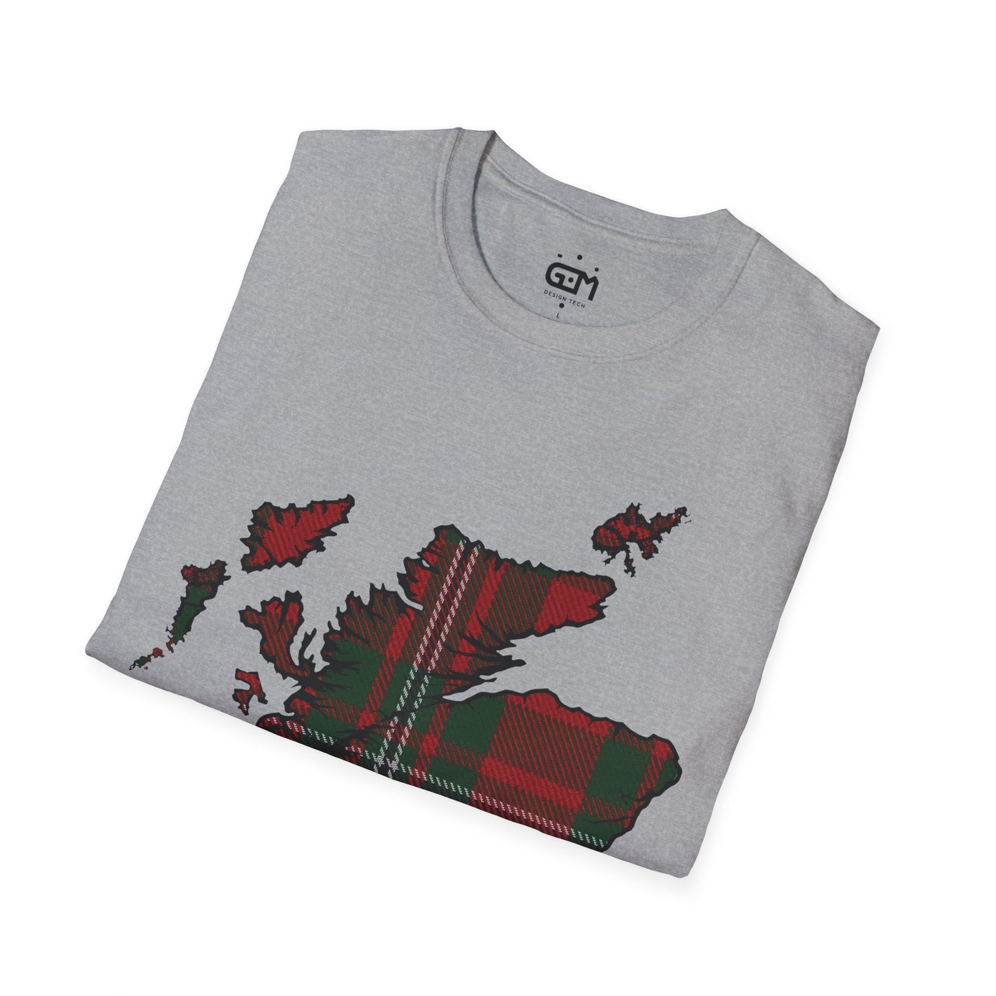 Scotland Tartan Map Softstyle Unisex T-Shirt, MacGregor Tartan, Various Colours