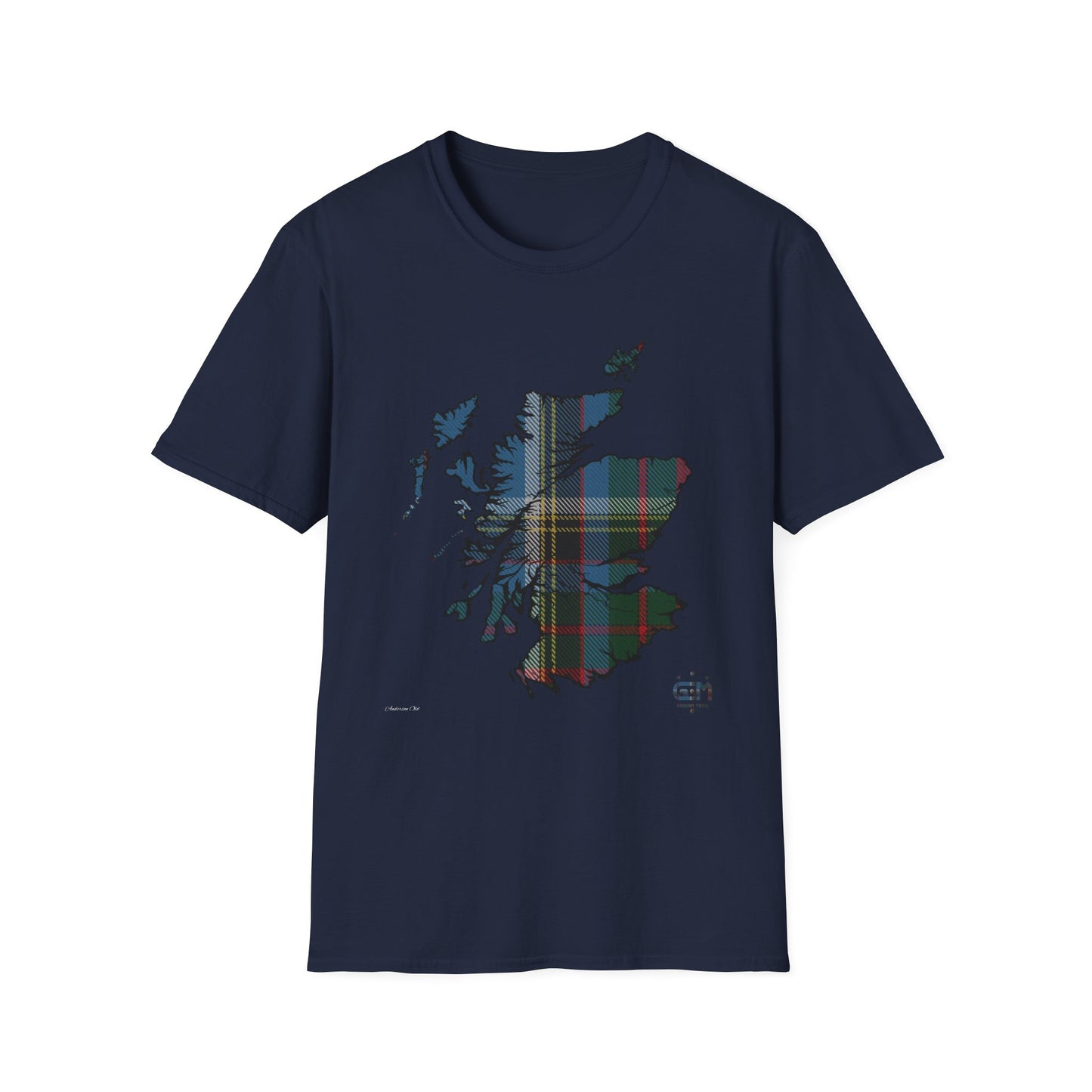 Tartan Scotland Map Softstyle Unisex T-Shirt - Anderson Old Tartan Tee