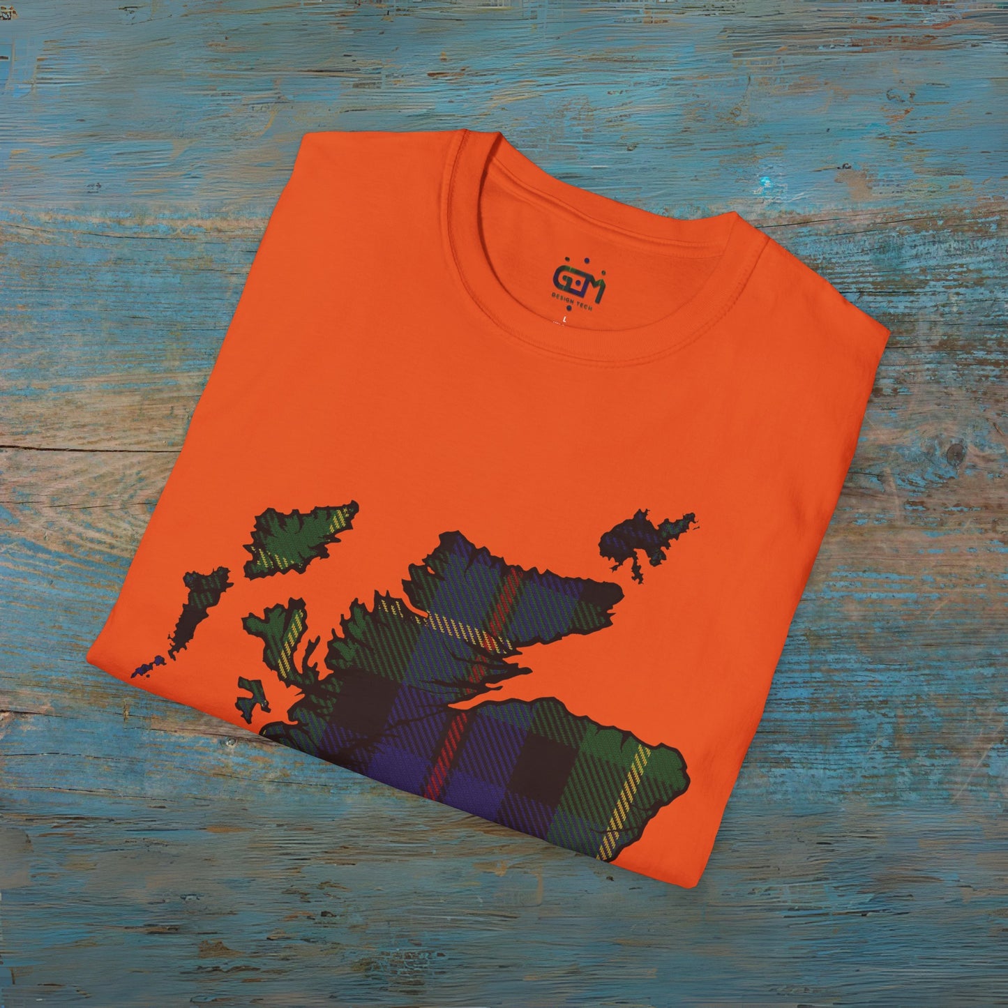 Scotland Tartan Map Softstyle Unisex T-Shirt, Farquharson Tartan, Various Colours