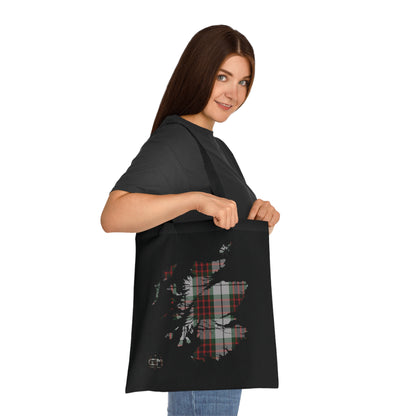 Reversible Scotland Tartan Map Cotton Tote Bag - Fraser Tartan