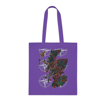 Scotland Tartan Clan Map Cotton Tote Bag