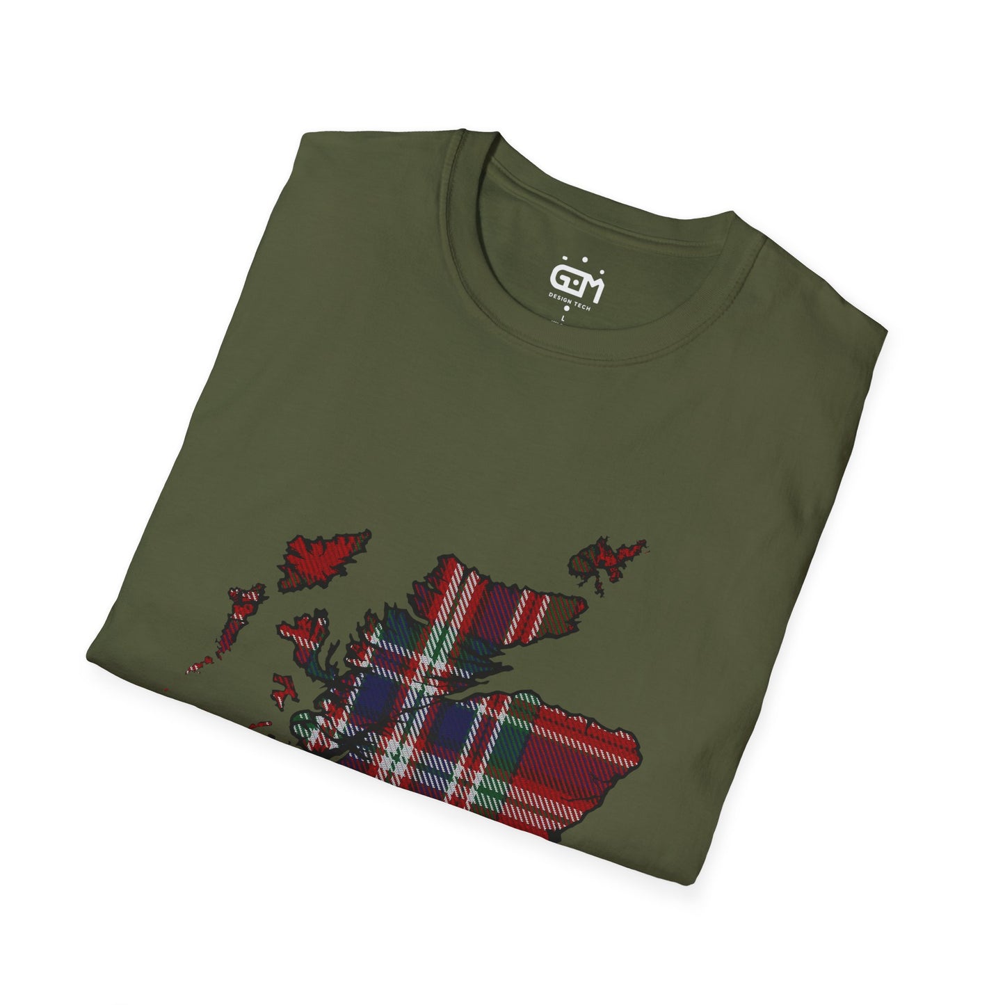 Scotland Tartan Map Softstyle Unisex T-Shirt - MacFarlane Tartan Tee