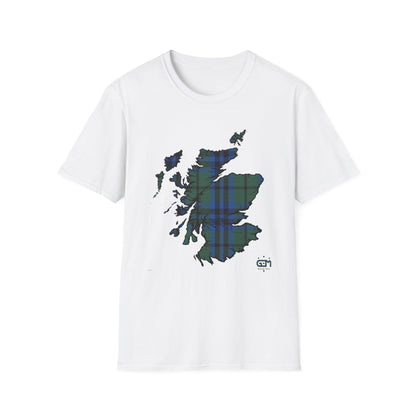 Tartan Scotland Map Softstyle Unisex T-Shirt - Keith Tartan Tee