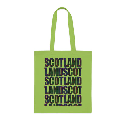 Reversible Scotland Tartan Map Cotton Tote Bag - MacDonald Tartan