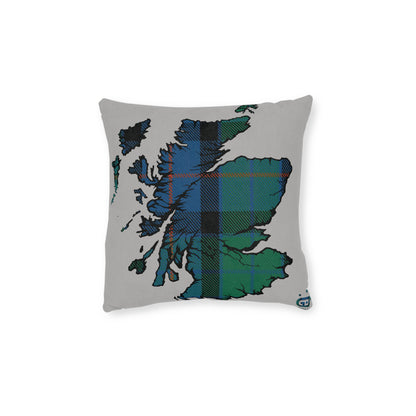 Reversible Square Cushion : Stag / Scotland Map - Flower of Scotland Tartan, Various Sizes