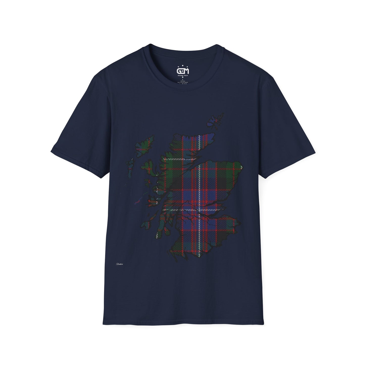 Scotland Tartan Map Softstyle Unisex T-Shirt, Rankin Tartan, Various Colours