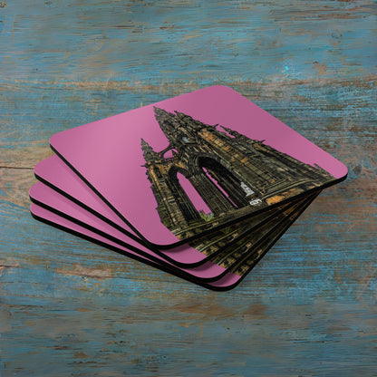Scotland Up Close Cork Coaster Set - Photo Silhouettes