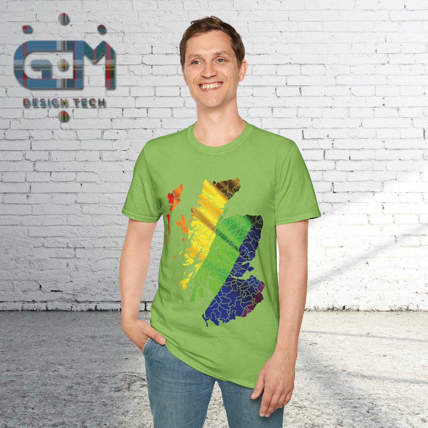 Pride Flag Clan Regions Scotland Map Unisex T-Shirt, Various Colours