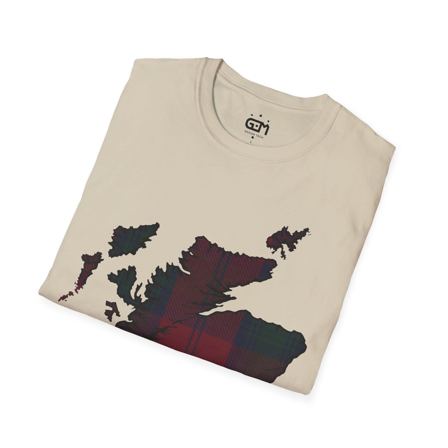 Scotland Tartan Map Softstyle Unisex T-Shirt, Lindsay Tartan, Various Colours