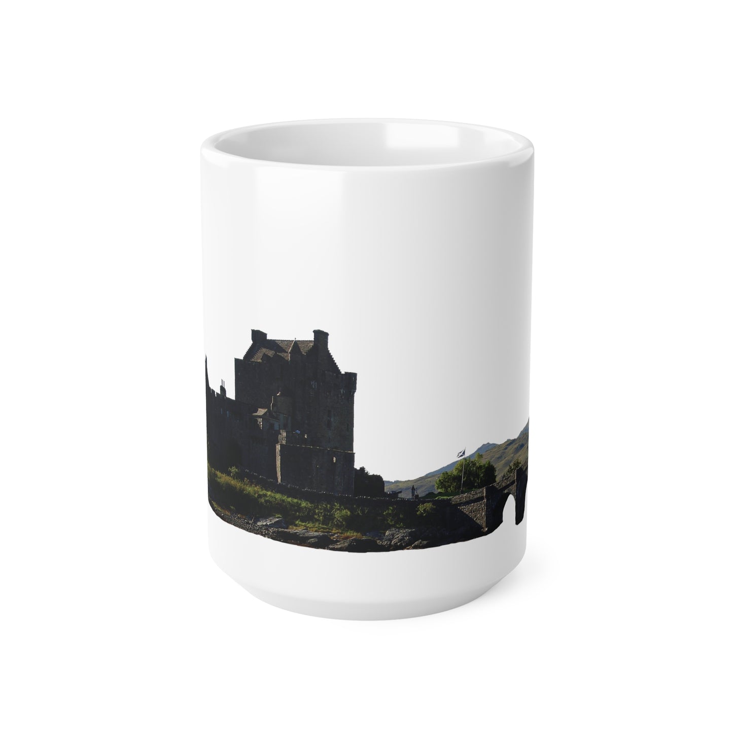 Eileen Donan Castle Photo Mug, White