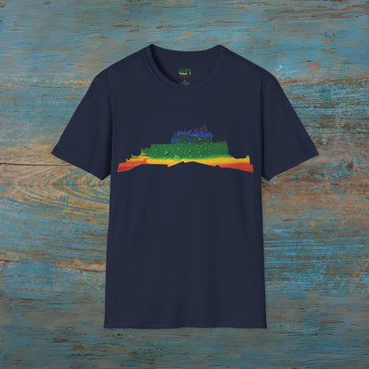 Edinburgh Castle Pride Rain Art Unisex T-Shirt