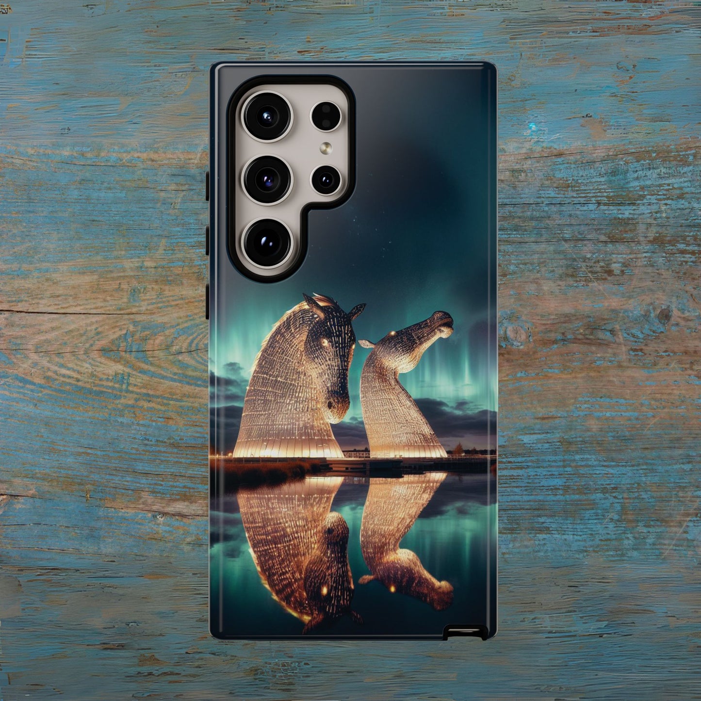 Kelpies Northern Lights Art Variant Phone Case, Scotland, Samsung