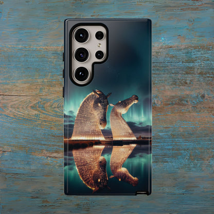 Kelpies Northern Lights Art Variant Phone Case, Scotland, Samsung