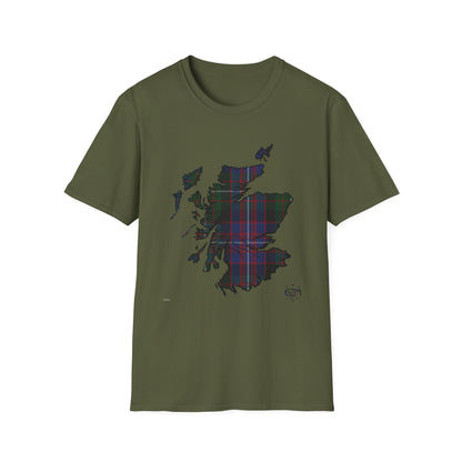 Tartan Ecosse Carte Softstyle T-Shirt Unisexe - Rankin Tartan Tee 