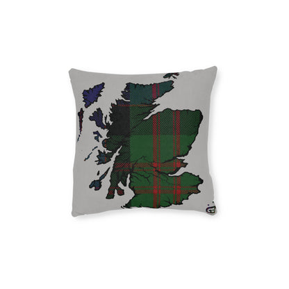 Reversible Square Cushion : Stag / Scotland Map - MacDonald Tartan, Various Sizes