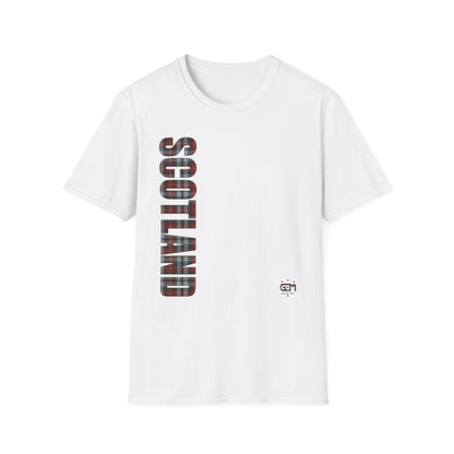 Tartan Scotland Lettering Softstyle Unisex T-Shirt, Stewart Tartan Tee