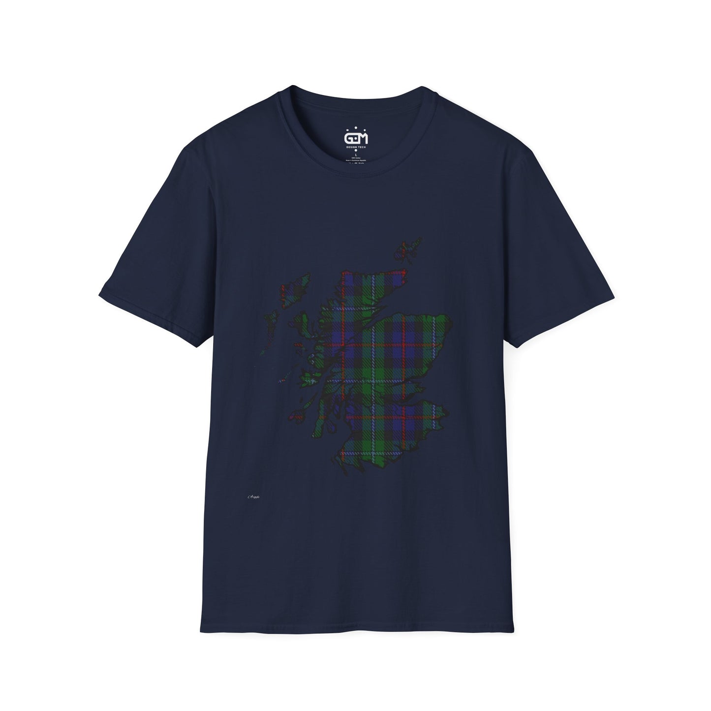 Scotland Tartan Map Softstyle Unisex T-Shirt - Argyle Tartan Tee