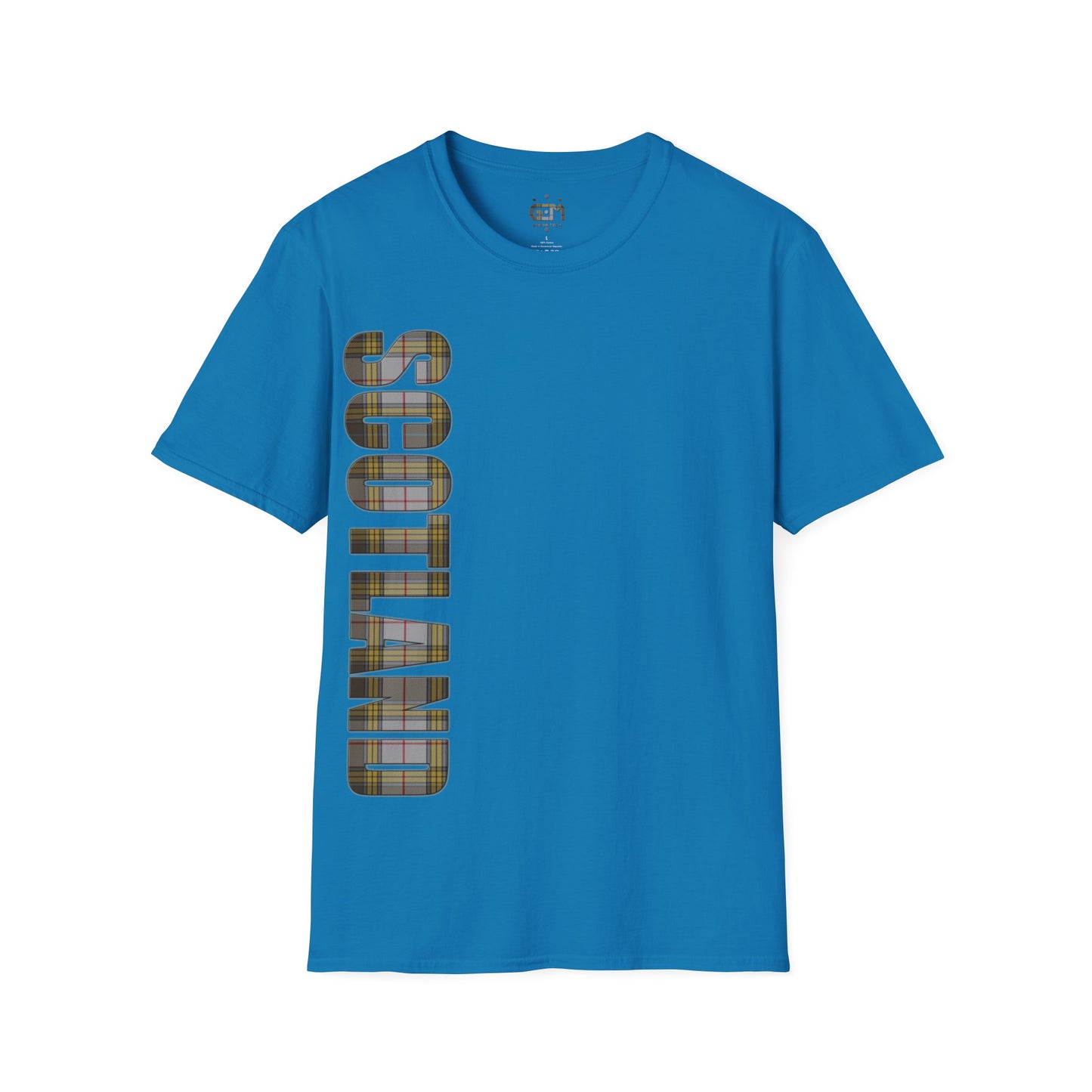 Scotland Lettering Buchanan Tartan Softstyle T-Shirt, Unisex Tee, Various Colours